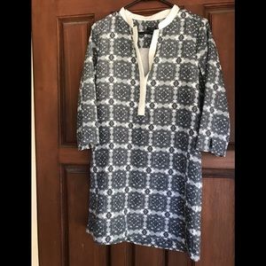 J Crew shirt dress.  Size 4.  Gray and white.